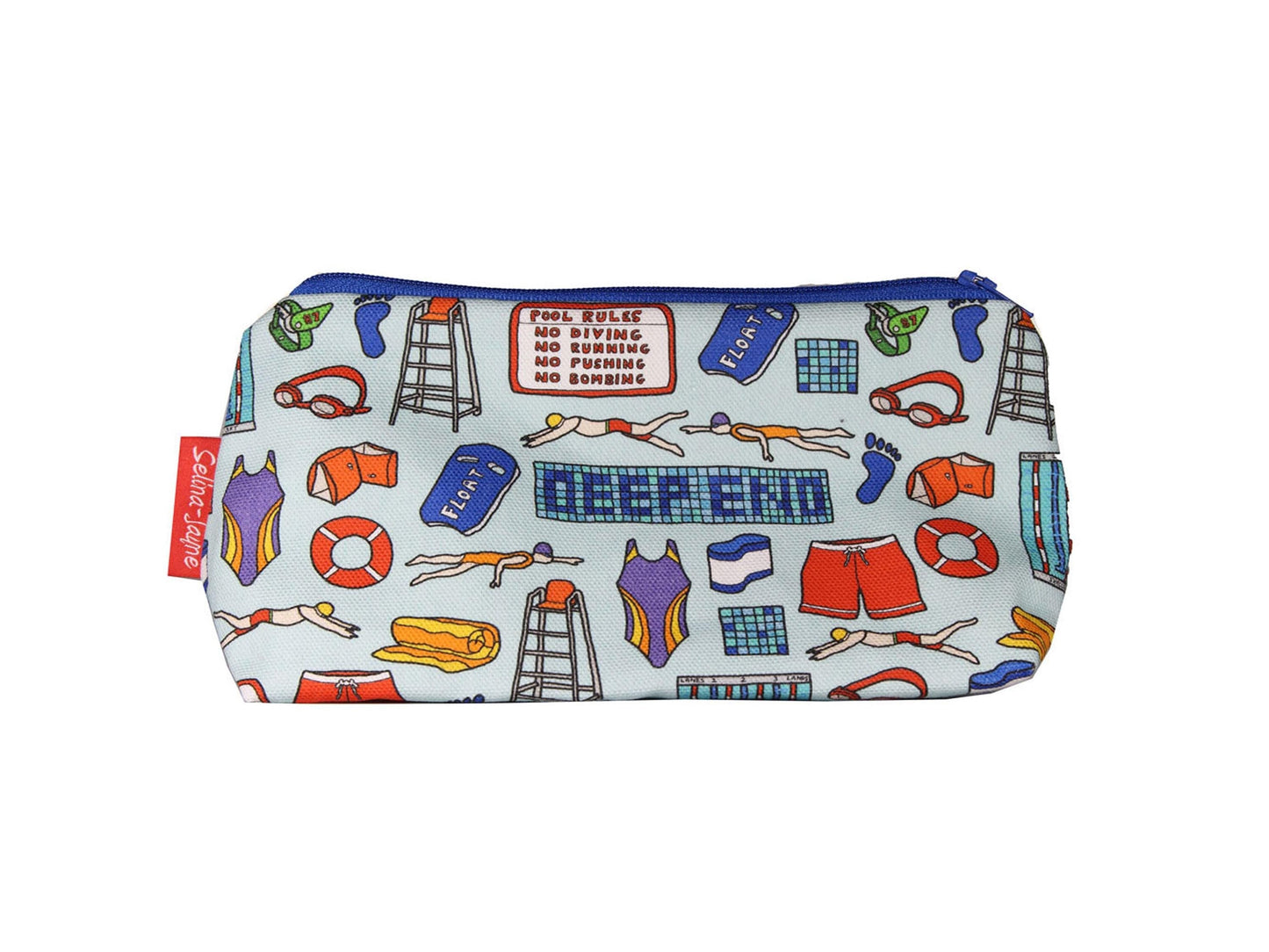 Swimming cosmetic bag by Selina-Jayne featuring swimmer aquatic sports design with vibrant HD print on premium polyester fabric
