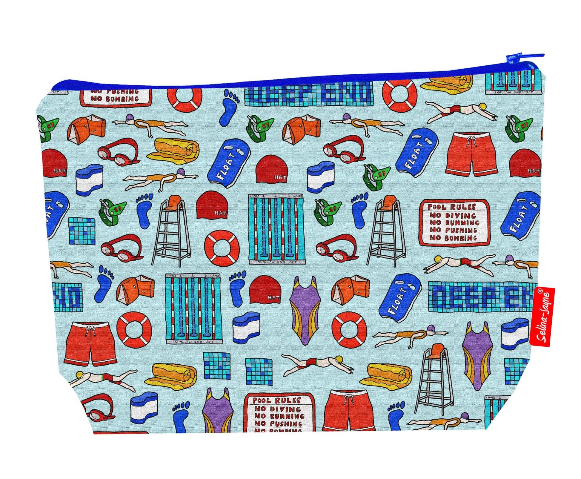 Premium 29cm swimming wash bag with washable lining and durable polyester construction