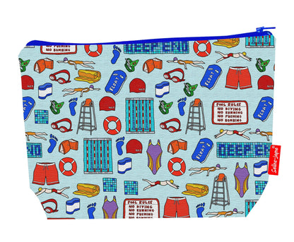 Premium 29cm swimming wash bag with washable lining and durable polyester construction