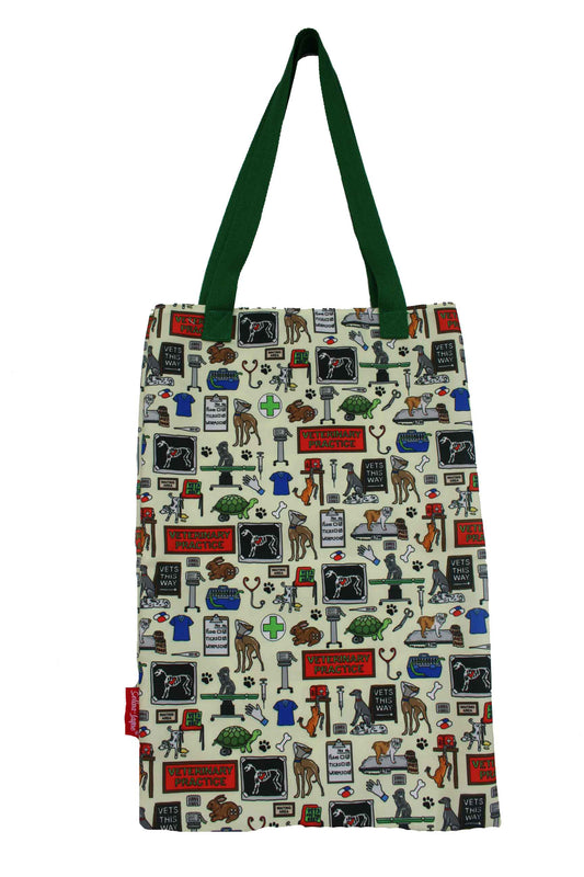 Toite Bag with veterinary-themed design on a white background
