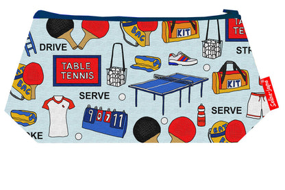 Table Tennis cosmetic bag by Selina-Jayne featuring ping pong sports design with vibrant HD print on premium polyester fabric