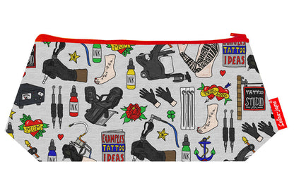 Tattooist cosmetic bag by Selina-Jayne featuring tattoo artist ink art design with vibrant HD print on premium polyester fabric