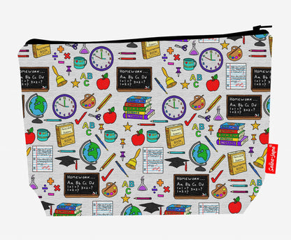 Premium 29cm teacher wash bag with washable lining and durable polyester construction