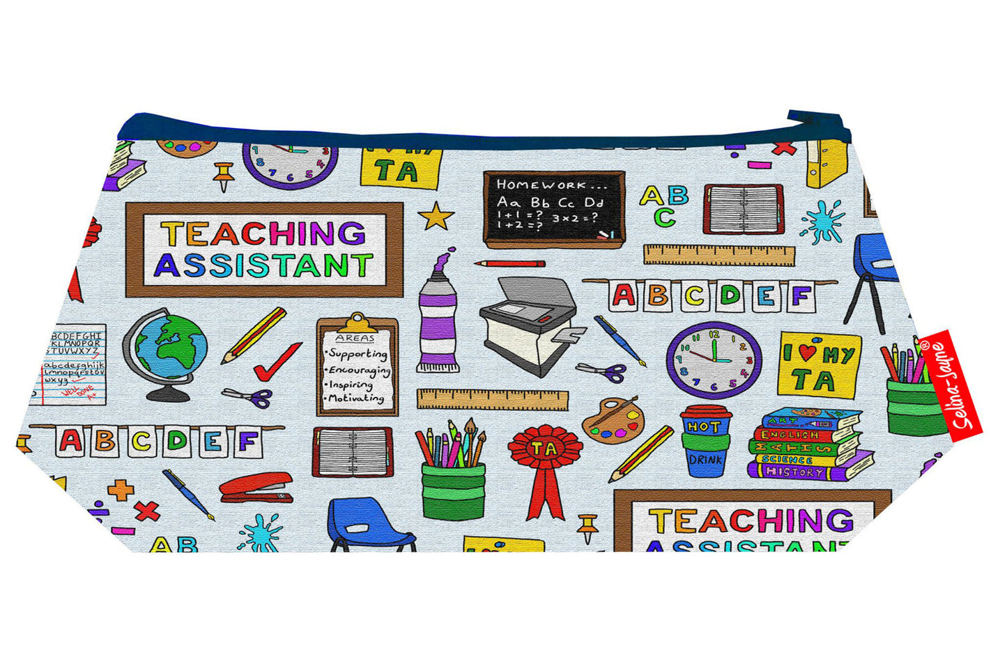 Teaching Assistant cosmetic bag by Selina-Jayne featuring TA educational design with vibrant HD print on premium polyester fabric