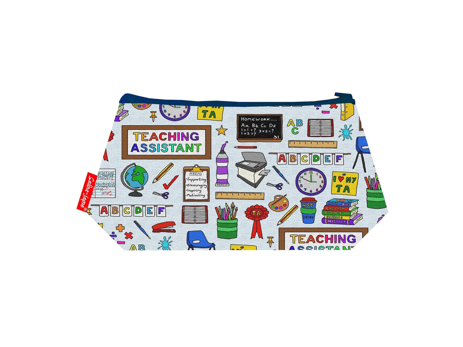 Teaching Assistant cosmetic bag by Selina-Jayne featuring TA educational design with vibrant HD print on premium polyester fabric
