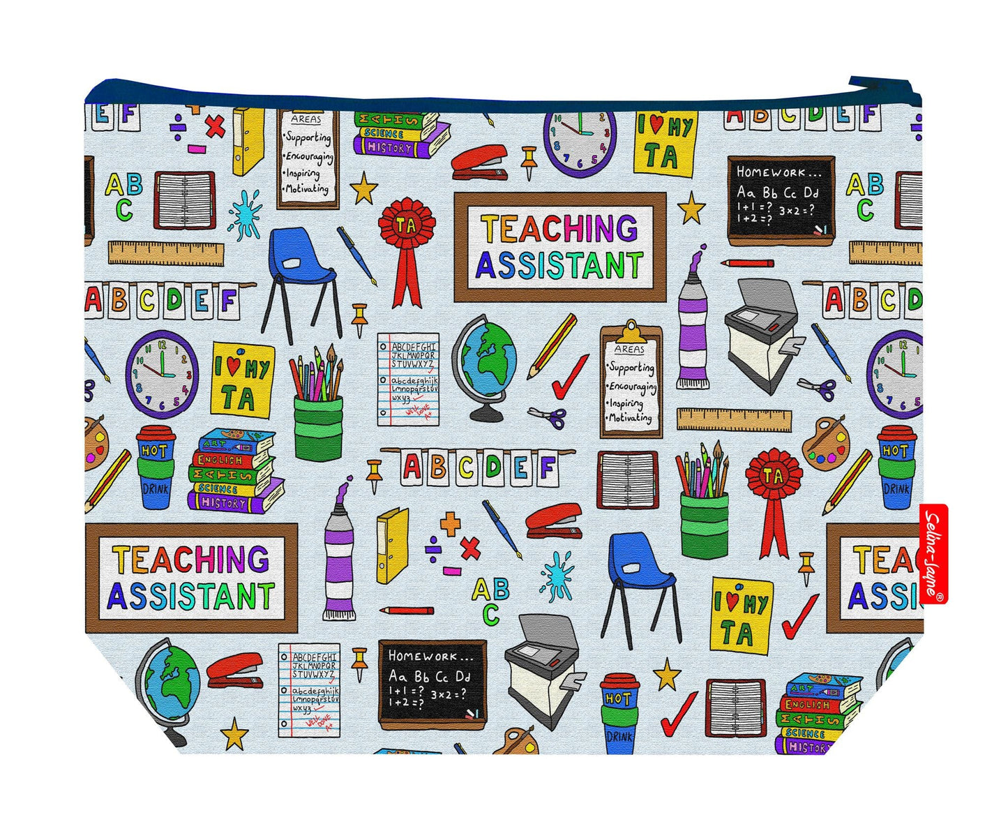 Premium 29cm teaching assistant wash bag with washable lining and durable polyester construction