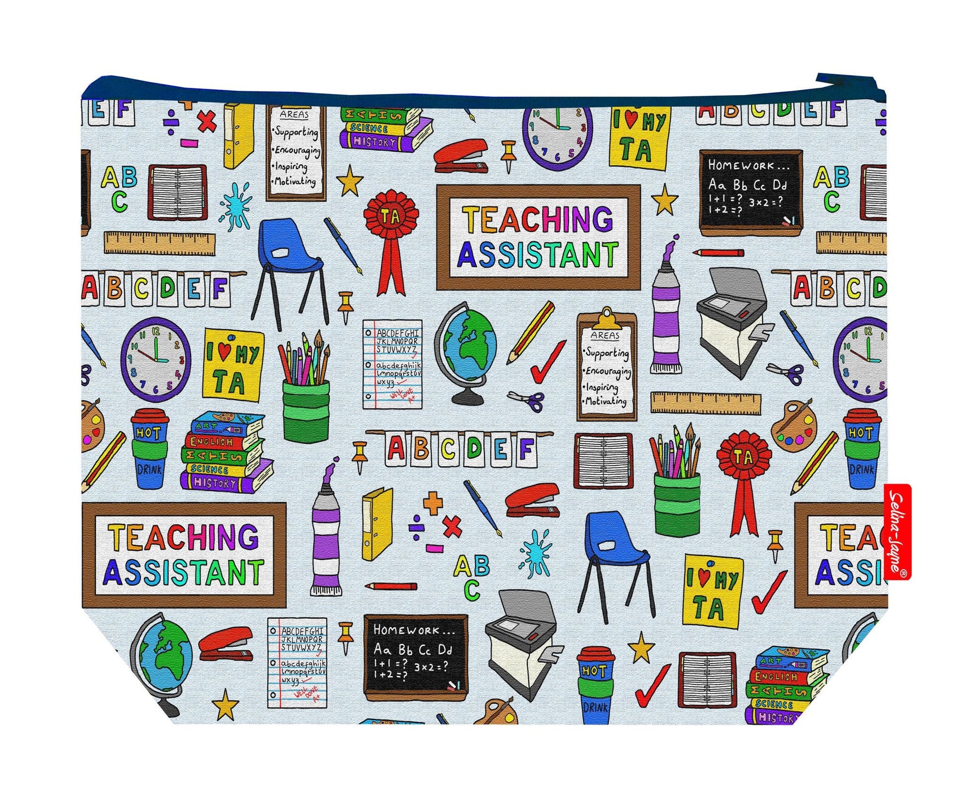 Premium 29cm teaching assistant wash bag with washable lining and durable polyester construction