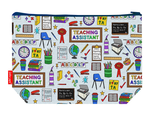 Teaching Assistant toiletry bag featuring dedicated education support design with vibrant HD print by Selina-Jayne Designs