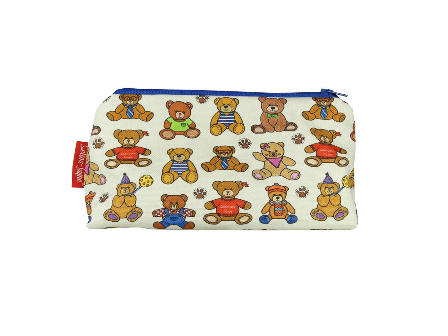 Teddy Bears cosmetic bag by Selina-Jayne featuring adorable teddy bear design with vibrant HD print on premium polyester fabric