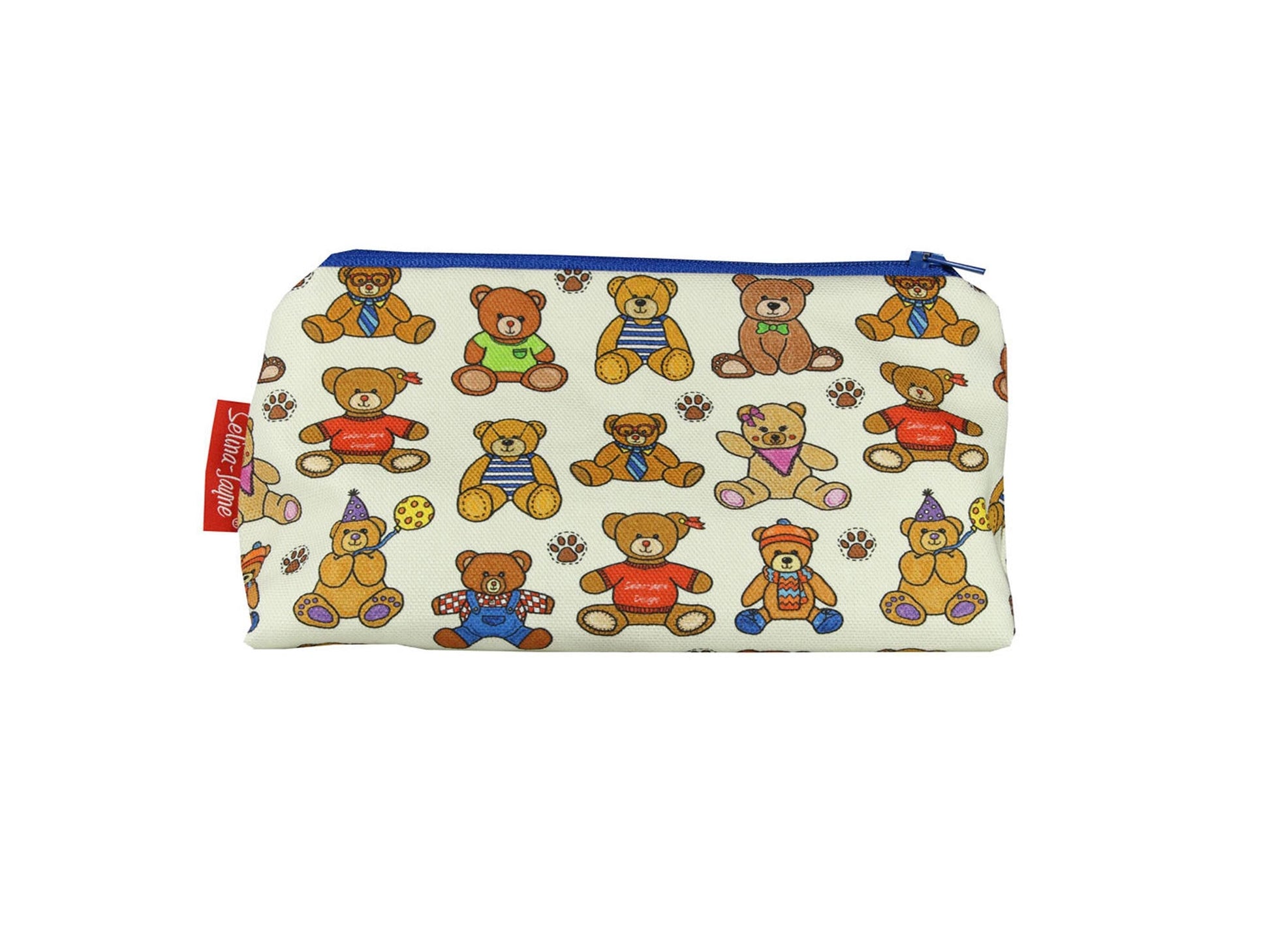 Teddy Bears cosmetic bag by Selina-Jayne featuring adorable teddy bear design with vibrant HD print on premium polyester fabric