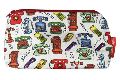 Telephone cosmetic bag by Selina-Jayne featuring vintage retro phone design with vibrant HD print on premium polyester fabric