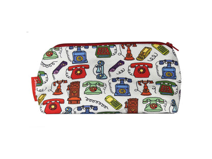 Telephone cosmetic bag by Selina-Jayne featuring vintage retro phone design with vibrant HD print on premium polyester fabric
