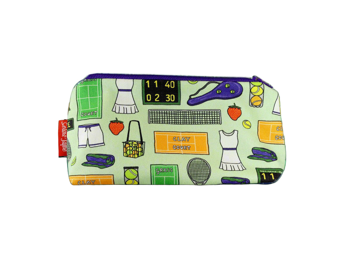 Tennis cosmetic bag by Selina-Jayne featuring sports racket design with vibrant HD print on premium polyester fabric