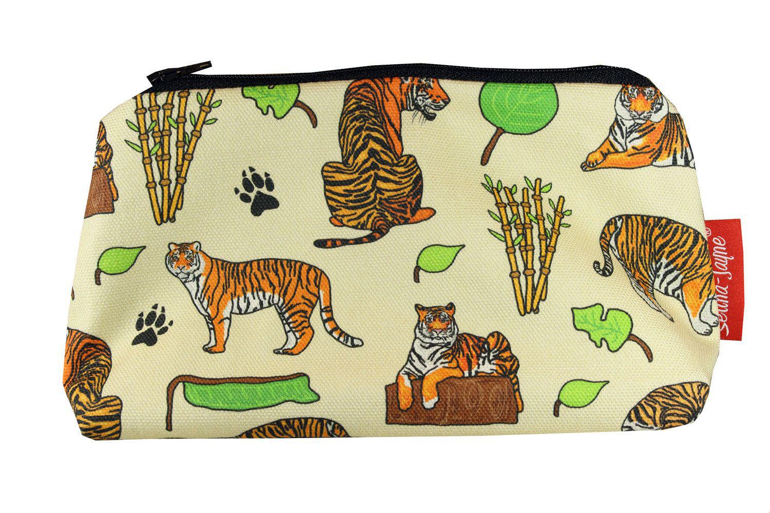 Tigers cosmetic bag by Selina-Jayne featuring majestic big cat wildlife design with vibrant HD print on premium polyester fabric