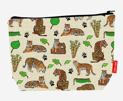 Premium wildlife wash bag with vibrant HD tiger design, perfect for travel and everyday use