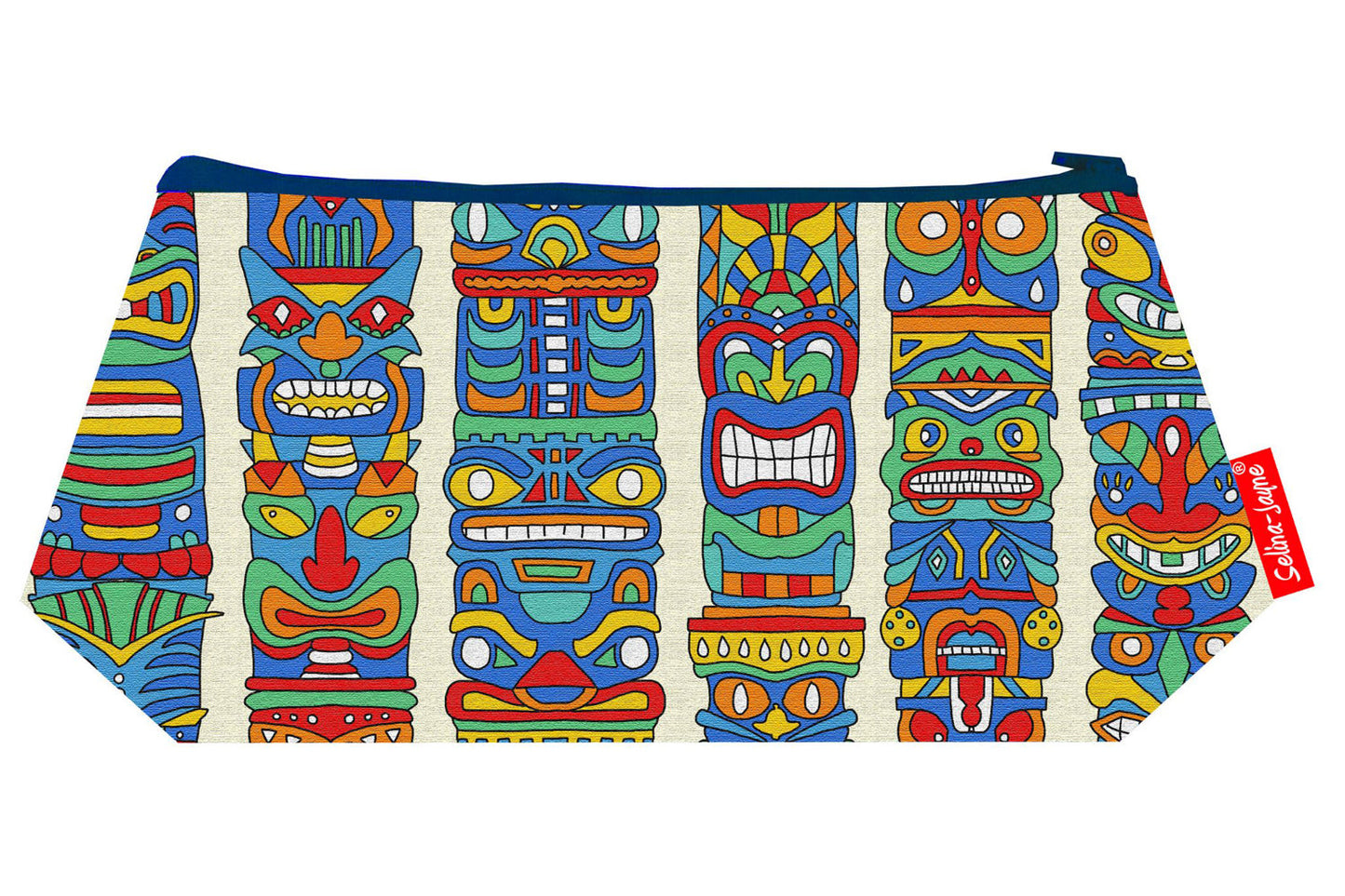 Totem Poles cosmetic bag by Selina-Jayne featuring Northwest Coast cultural art design with vibrant HD print on premium polyester fabric