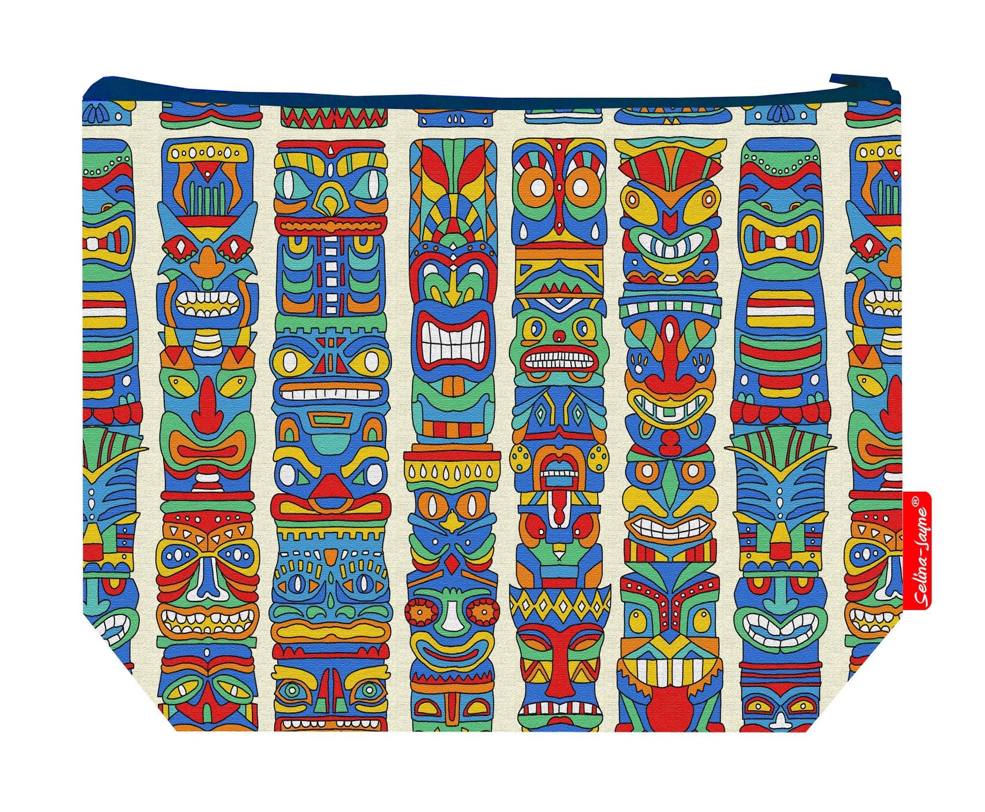Premium cultural art wash bag with vibrant HD totem pole design, perfect for travel and everyday use