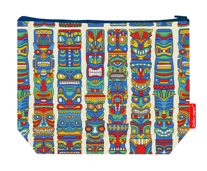 Premium cultural art wash bag with vibrant HD totem pole design, perfect for travel and everyday use
