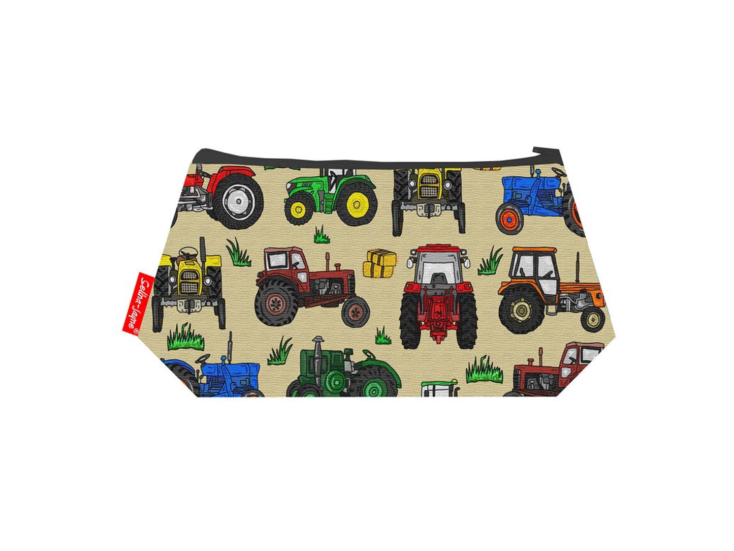Tractors cosmetic bag by Selina-Jayne featuring farm agriculture design with vibrant HD print on premium polyester fabric