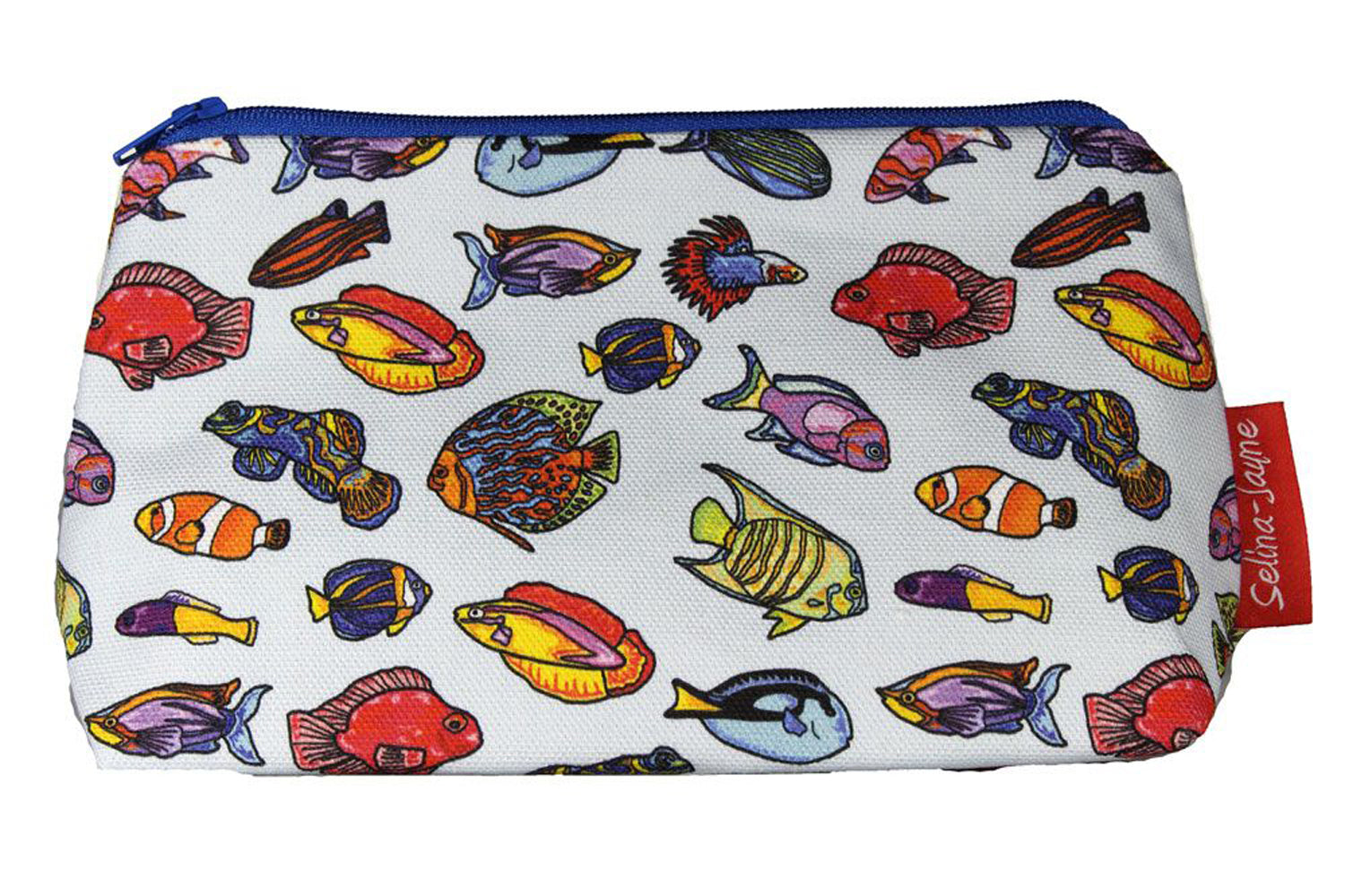 Tropical Fish cosmetic bag by Selina-Jayne featuring vibrant marine aquatic design with HD print on premium polyester fabric