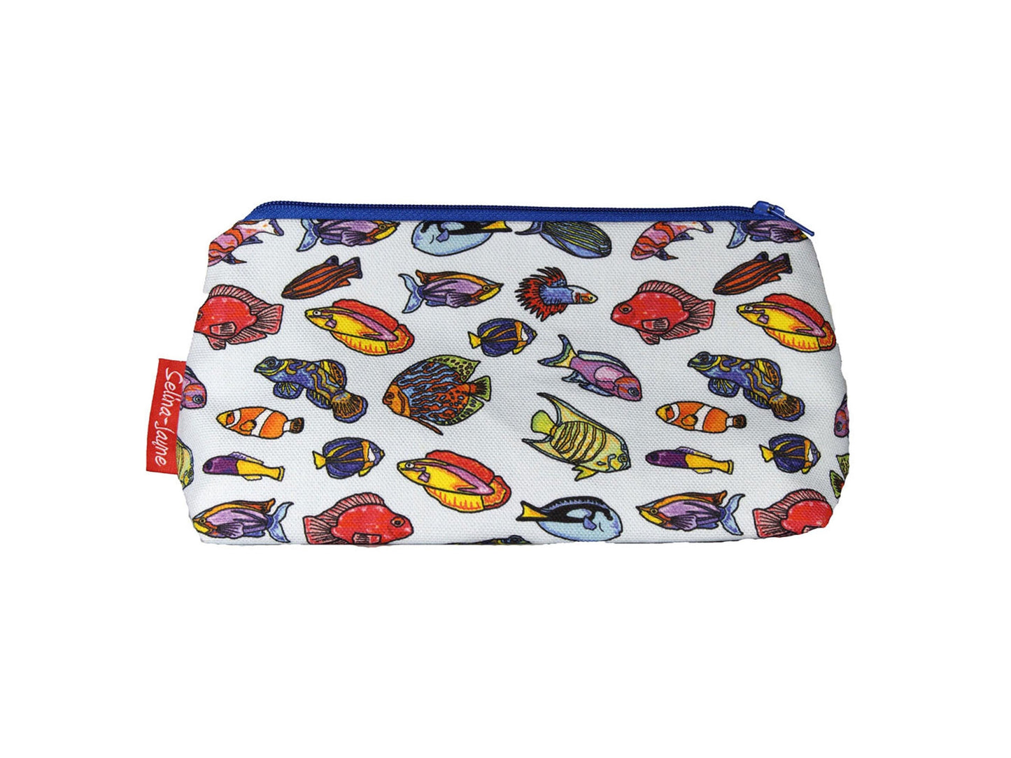 Tropical Fish cosmetic bag by Selina-Jayne featuring vibrant marine aquatic design with HD print on premium polyester fabric
