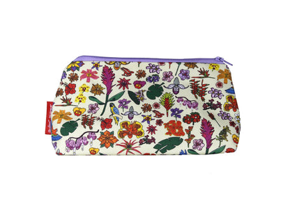 Tropical Flowers cosmetic bag by Selina-Jayne featuring exotic botanical floral design with vibrant HD print on premium polyester fabric