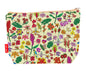 Tropical Flowers toiletry bag with exotic floral print showing washable lining and colour-coordinated zip