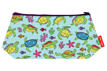 Turtles cosmetic bag by Selina-Jayne featuring sea turtle marine wildlife design with vibrant HD print on premium polyester fabric