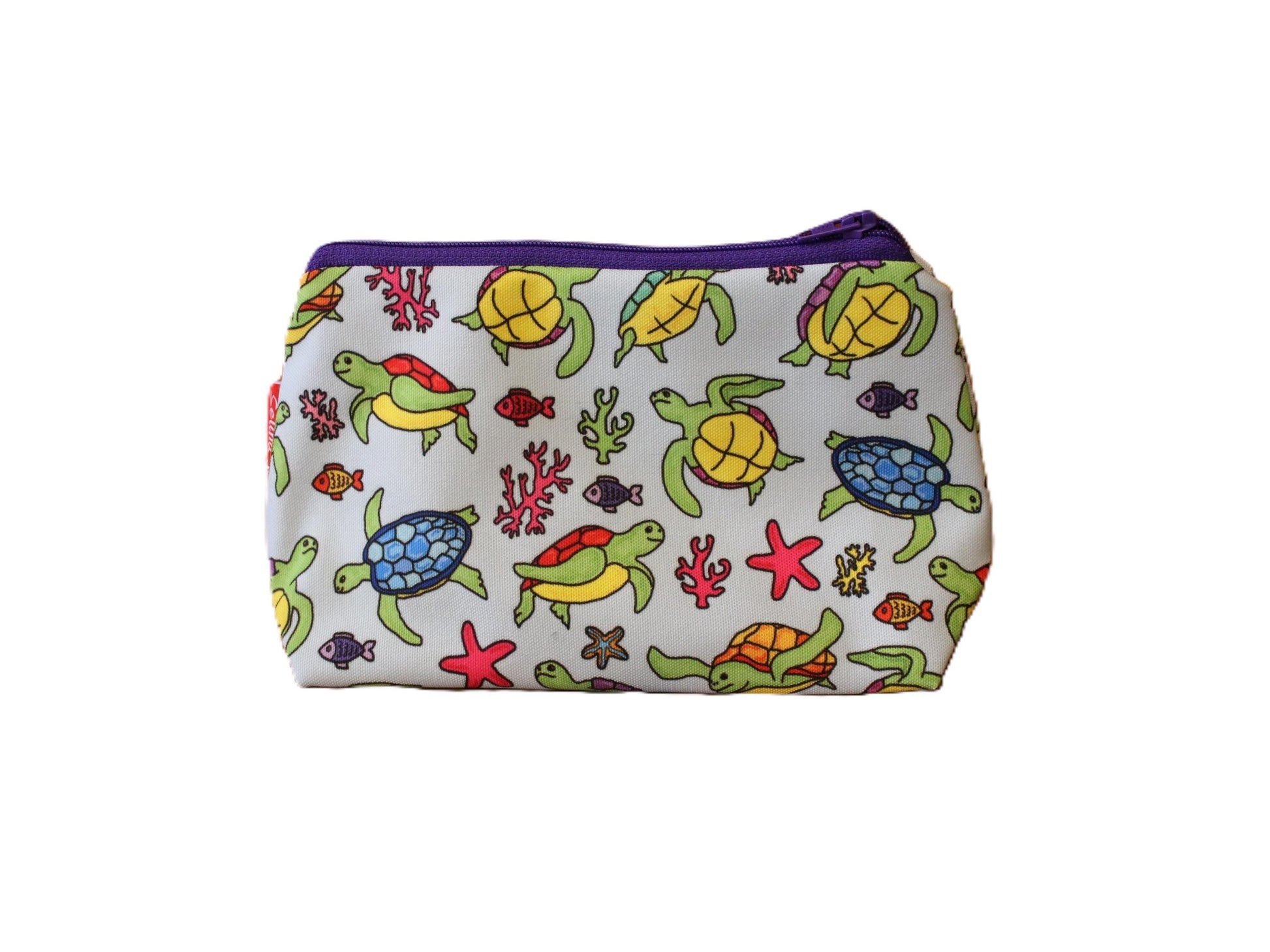 Turtles cosmetic bag by Selina-Jayne featuring sea turtle marine wildlife design with vibrant HD print on premium polyester fabric