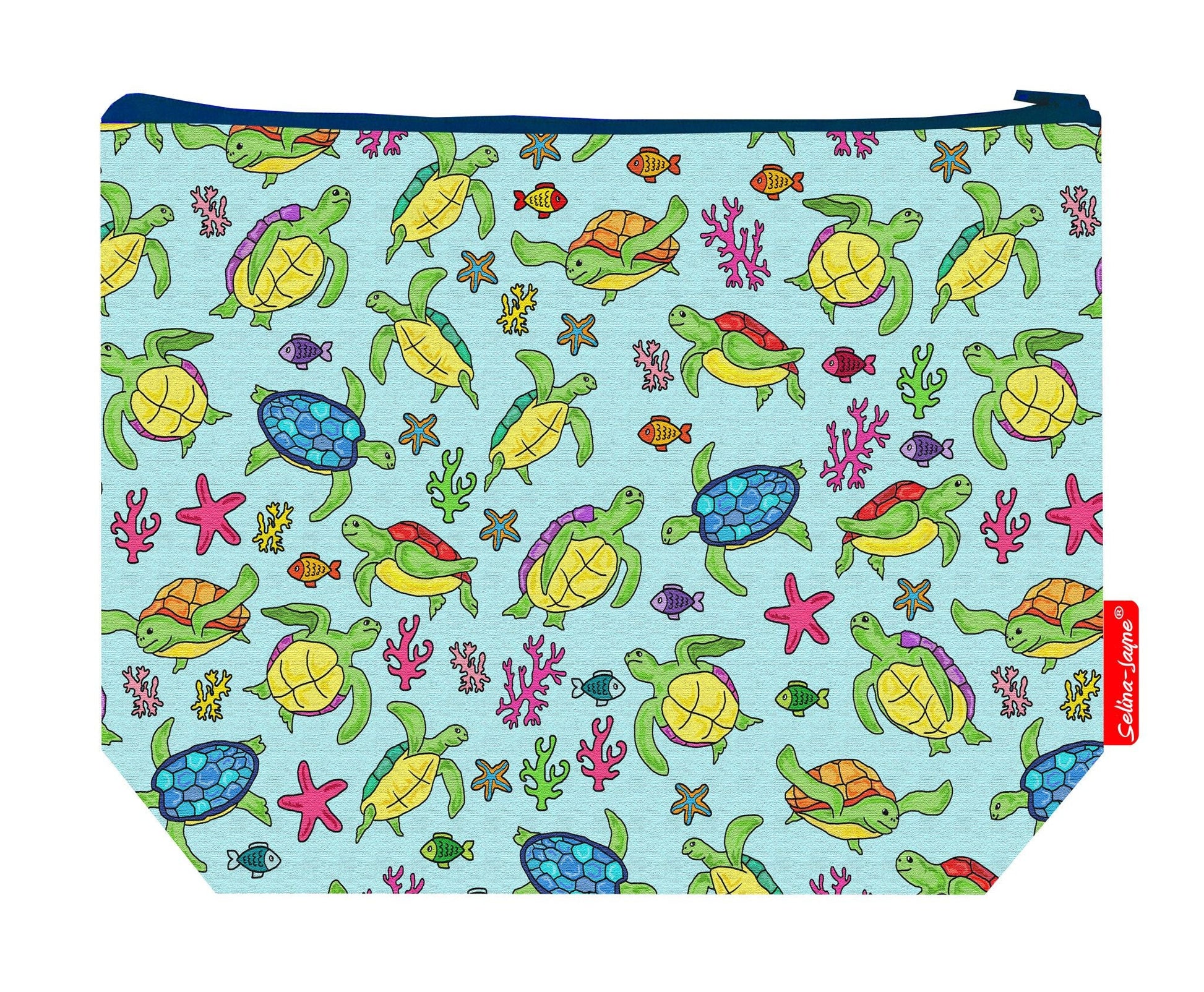 Premium marine life wash bag with vibrant HD turtle design, perfect for travel and everyday use