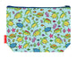 Turtles toiletry bag with sea turtle print showing washable lining and colour-coordinated zip
