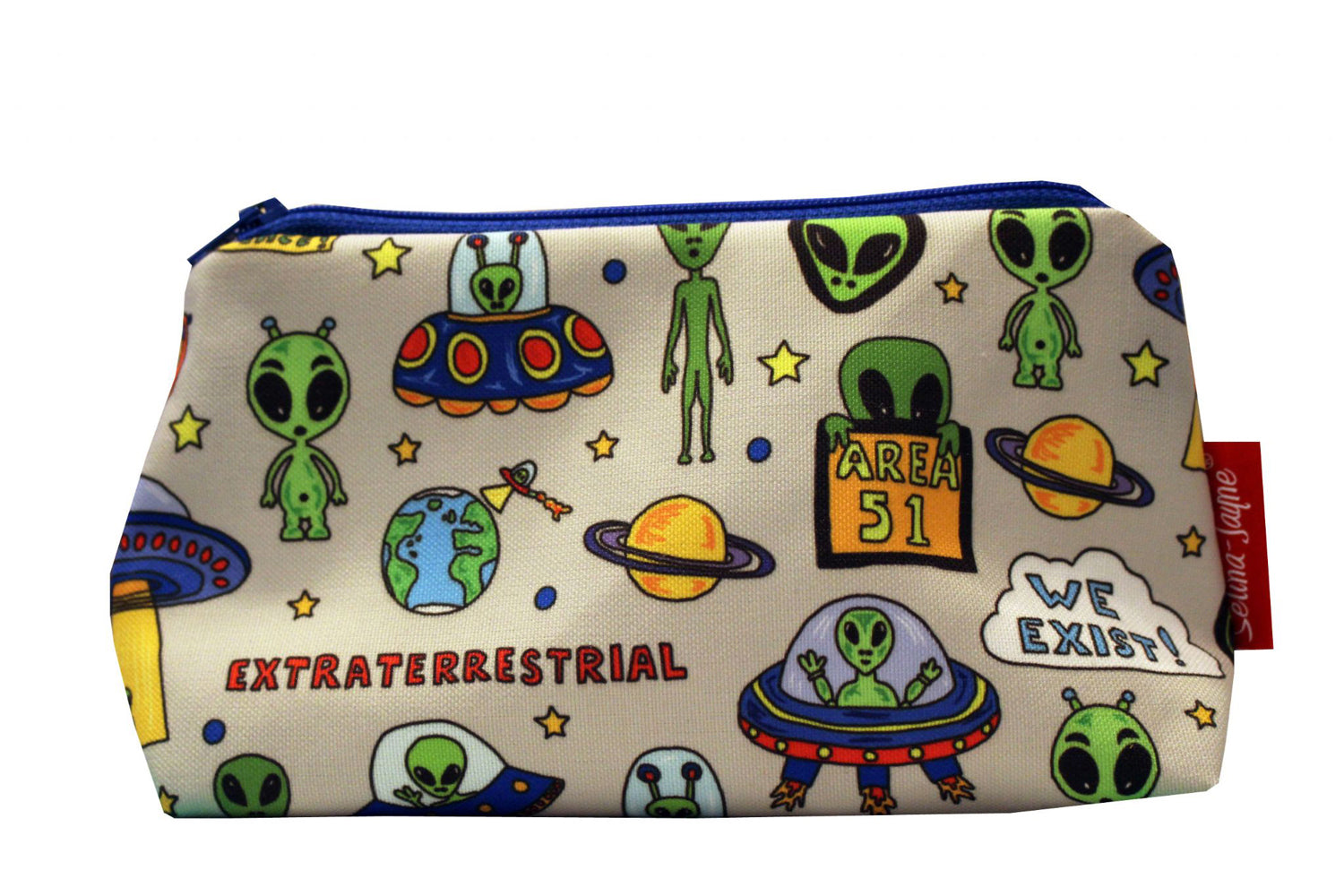UFO Aliens cosmetic bag by Selina-Jayne featuring extraterrestrial sci-fi design with vibrant HD print on premium polyester fabric