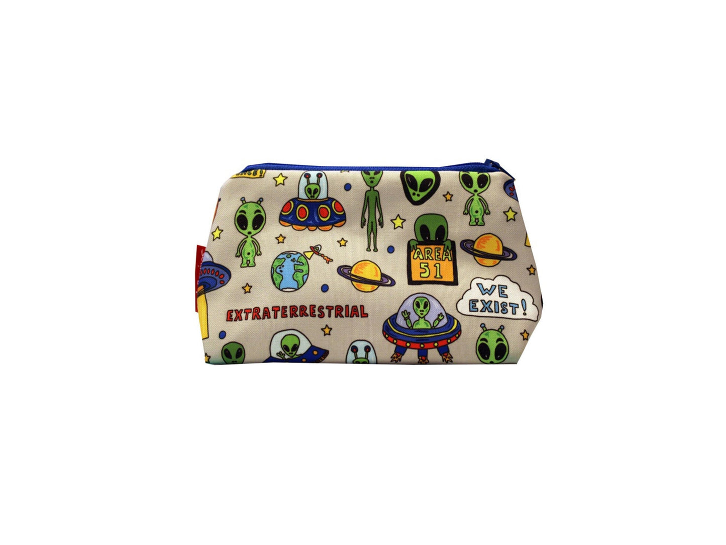 UFO Aliens cosmetic bag by Selina-Jayne featuring extraterrestrial sci-fi design with vibrant HD print on premium polyester fabric