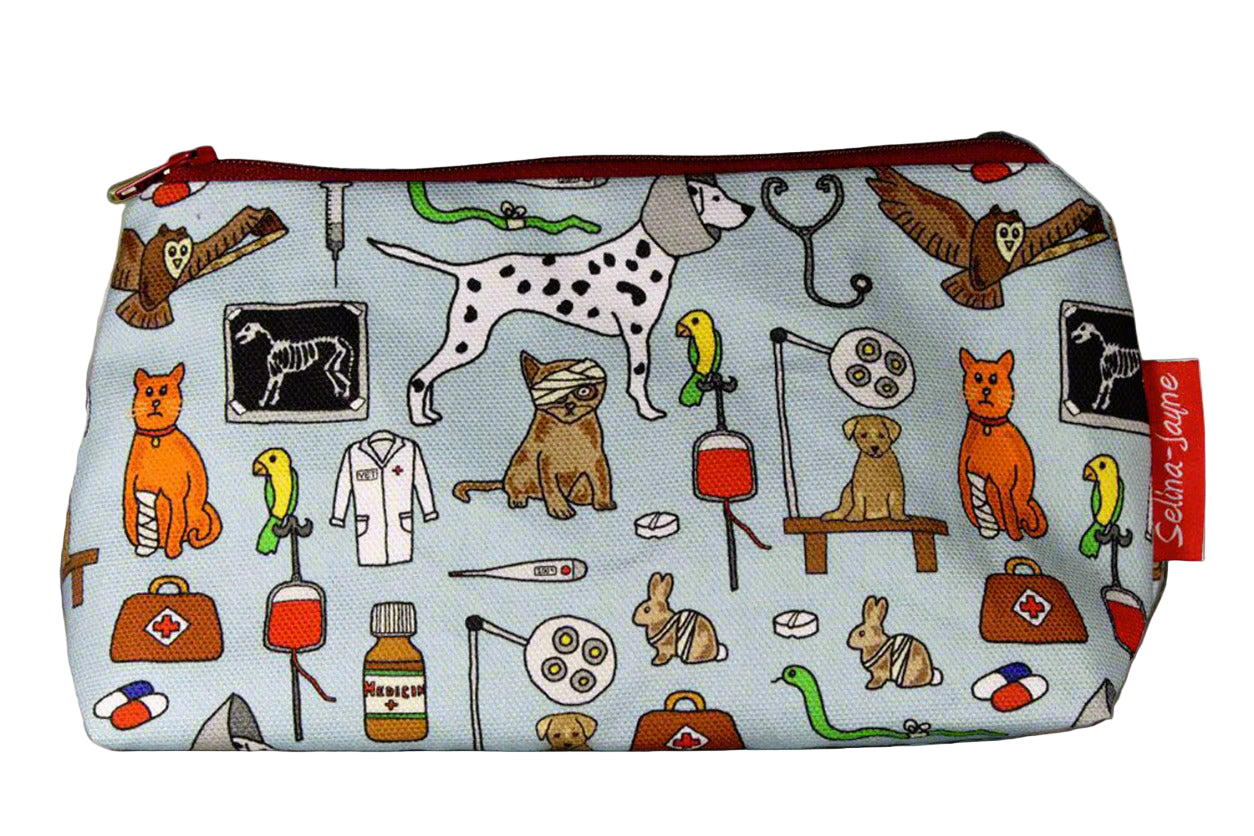 Vets cosmetic bag by Selina-Jayne featuring veterinary animal care design with vibrant HD print on premium polyester fabric