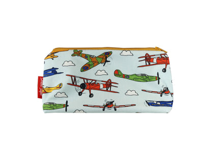 Vintage Airplanes cosmetic bag by Selina-Jayne featuring retro aviation aircraft design with vibrant HD print on premium polyester fabric