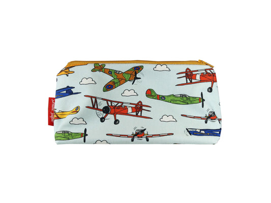 Vintage Airplanes cosmetic bag by Selina-Jayne featuring retro aviation aircraft design with vibrant HD print on premium polyester fabric