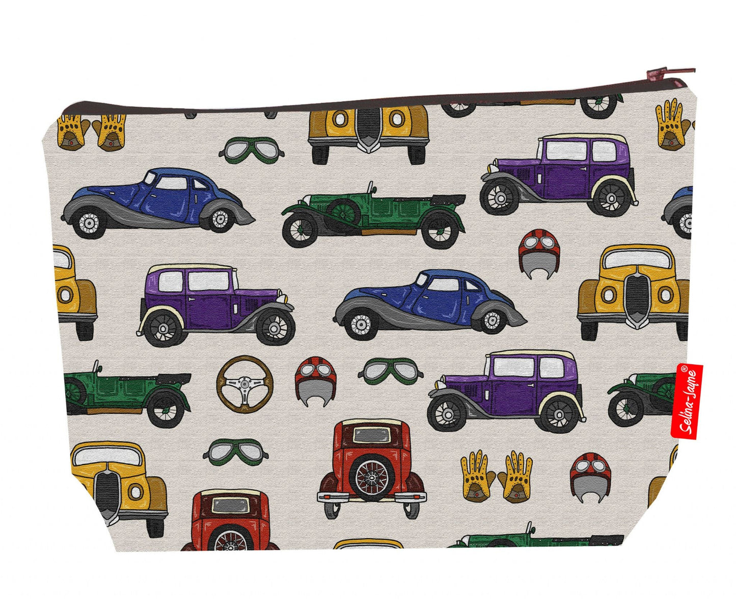 Premium classic car wash bag with vibrant HD vintage automobile design, perfect for travel and everyday use