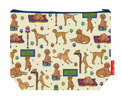 Premium dog lover wash bag with vibrant HD Vizsla design, perfect for travel and everyday use