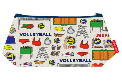 Volleyball cosmetic bag by Selina-Jayne featuring sports design on premium polyester with wipe-clean lining