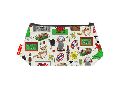 Wales cosmetic bag by Selina-Jayne featuring Welsh Cymru design on premium polyester with wipe-clean lining