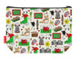 Wales toiletry bag with Welsh heritage symbols showing washable lining and colour-coordinated zip