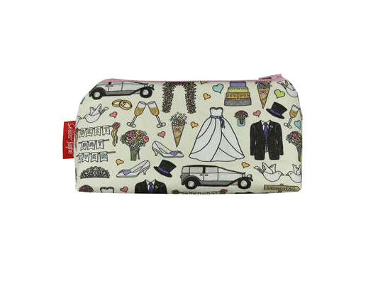 Wedding Day cosmetic bag by Selina-Jayne featuring bridal design on premium polyester with wipe-clean lining