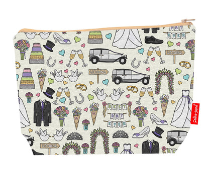 Premium bridal wash bag with vibrant HD wedding design, perfect for honeymoon and special occasions