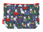 West Highland Terriers toiletry bag with Westie dog print showing washable lining and colour-coordinated zip