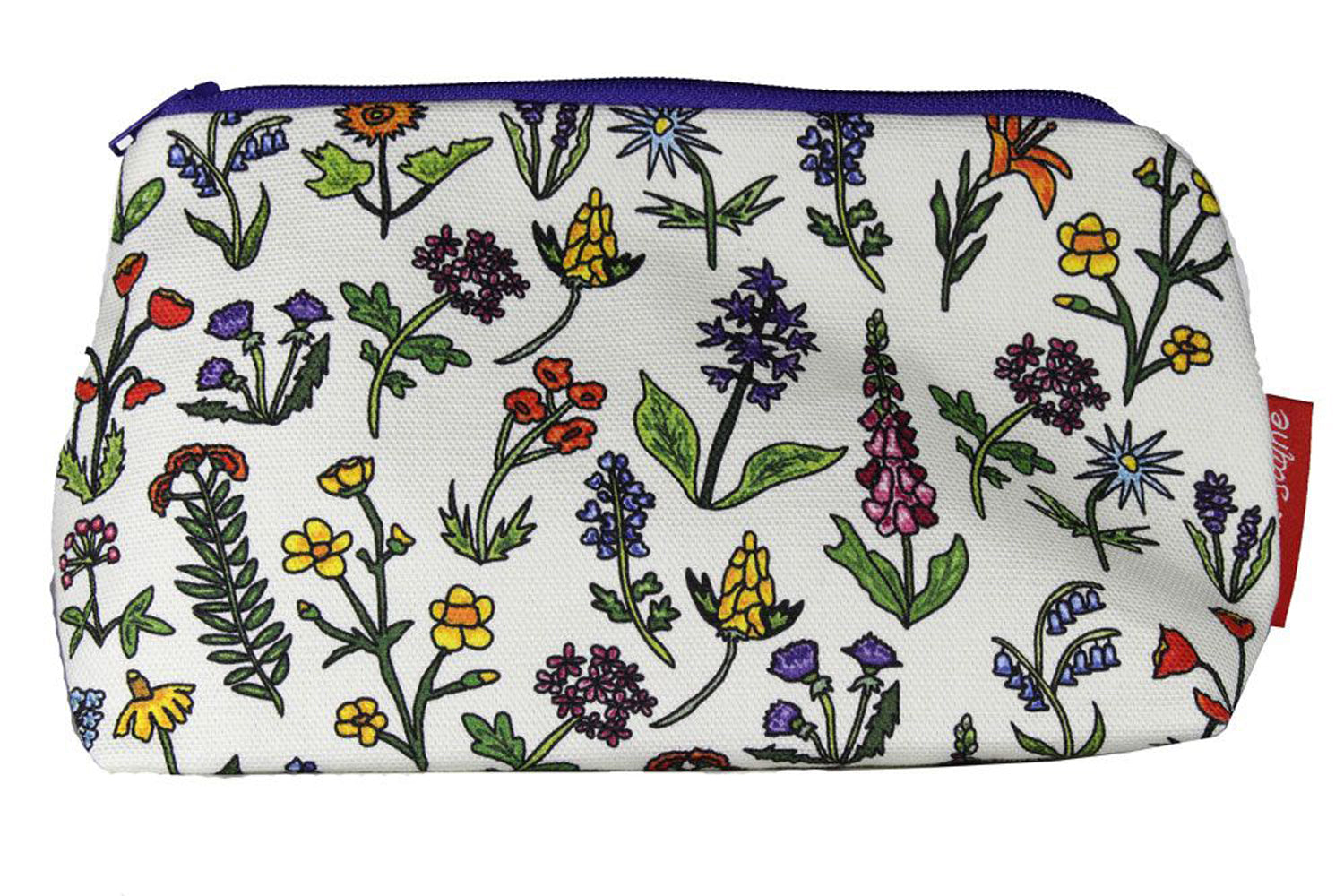 Wild Flowers cosmetic bag by Selina-Jayne featuring vibrant botanical wildflower design on premium polyester with wipe-clean lining
