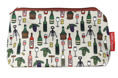 Wine cosmetic bag by Selina-Jayne featuring wine lover design on premium polyester with wipe-clean lining