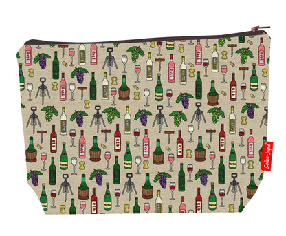 Premium wine lover wash bag with vibrant HD wine design, perfect for travel and everyday use