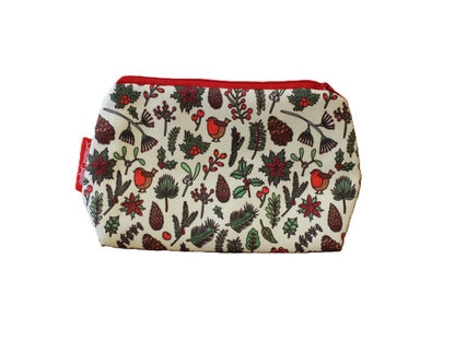 Winter Meadow cosmetic bag by Selina-Jayne featuring seasonal floral and festive botanical design on premium polyester with wipe-clean lining