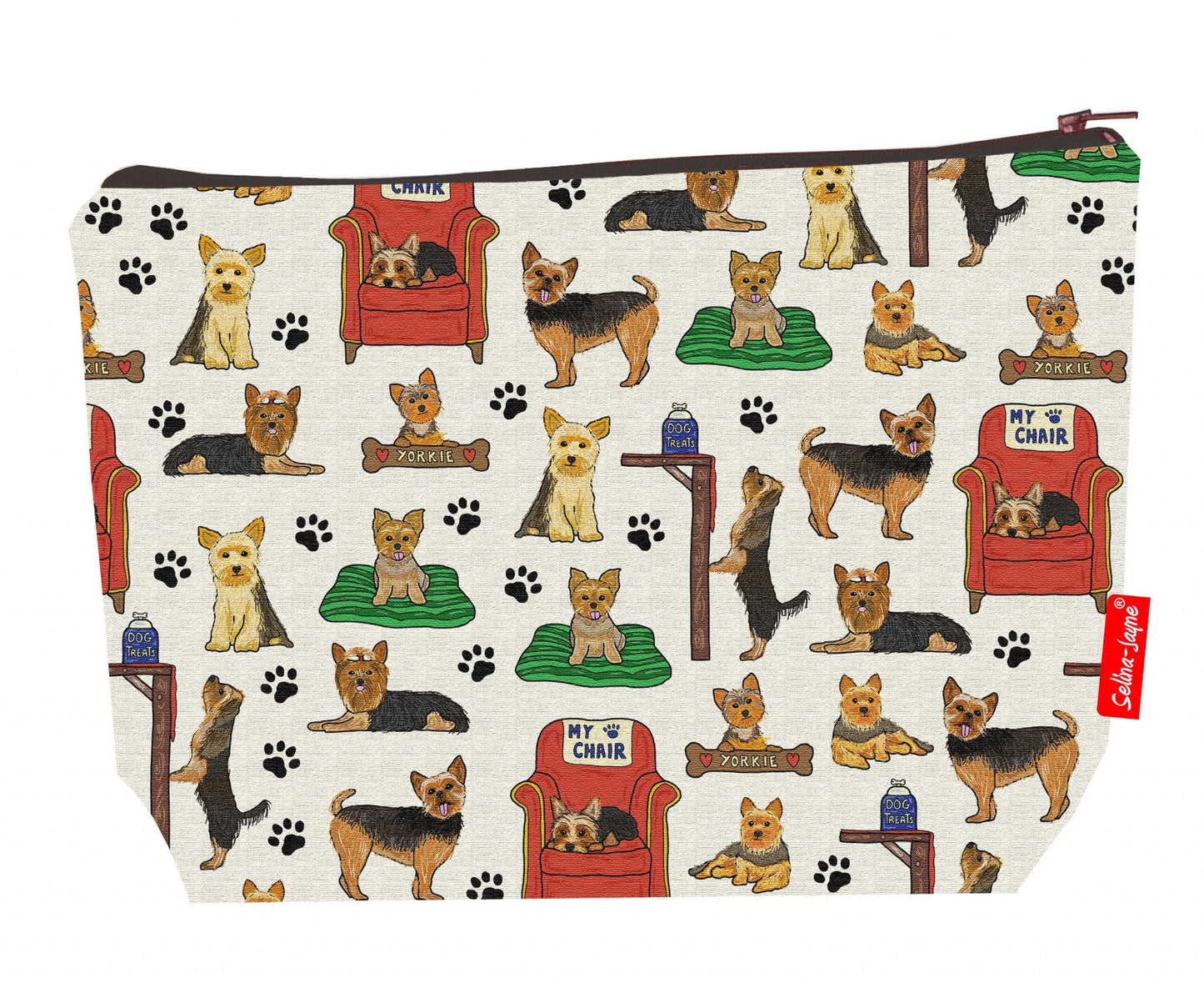 Premium Yorkie lover wash bag with vibrant HD Yorkshire Terrier design, perfect for travel and everyday use