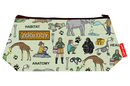 Zoologist cosmetic bag by Selina-Jayne featuring animal science and wildlife research design on premium polyester with wipe-clean lining
